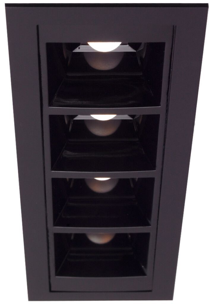 LED-Einbauleuchte SQUARE 4 Frame schw., CC Konstantstrom 350 mA, TW 5000/2700 K SunLike, Optik 80°