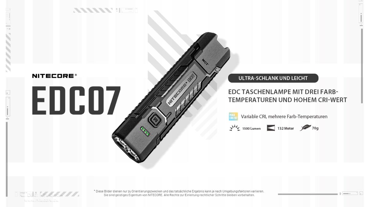 Nitecore EDC07 - 1500 Lumen, MCT, sand