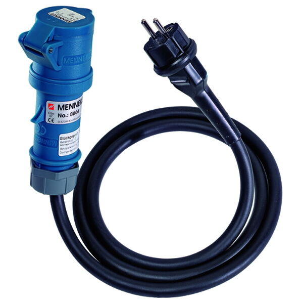 Mennekes_CEE_8004 Mennekes Adapter, Schuko-Stecker auf CEE-Kupplung 230 Volt, 16A, 3polig