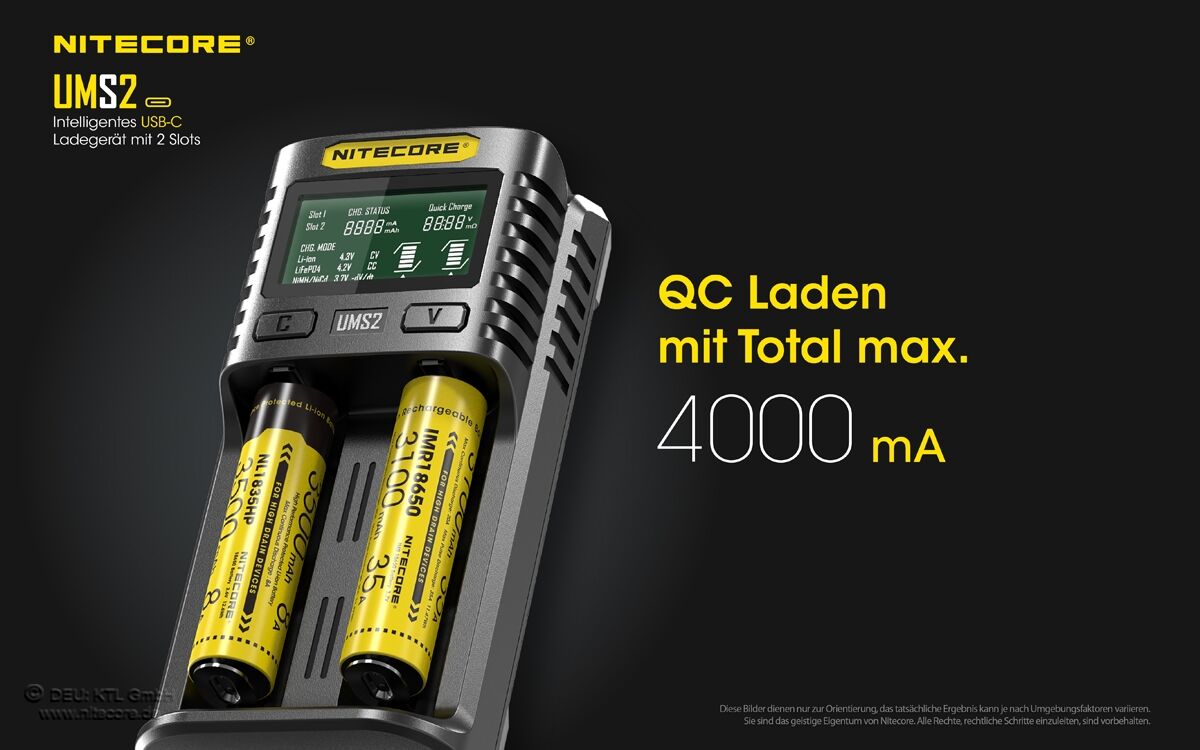 Nitecore UMS2 USB-Schnell-Ladegerät