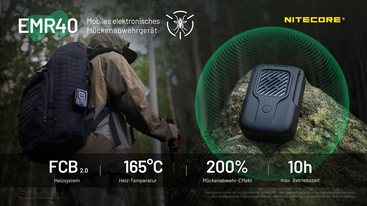 Nitecore EMR40 - Mückenabwehr mit Akku 7800mAh