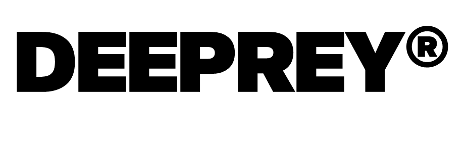 Das schwarze Markenzeichen von Deeprey mit einem registrierten Markenzeichen auf weißem Grund.