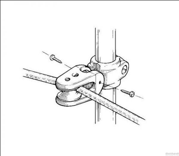 goth Furlex Umlenkblock COM für Reffleine / Relingsstütze ø25mm