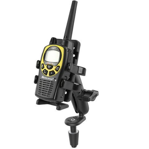 RAM Mounts Universal Motorrad-Halterung - B-Kugel (1 Zoll), Lenkerkopf-Adapter, mittlerer Verbindungsarm, Universal-Halteschale