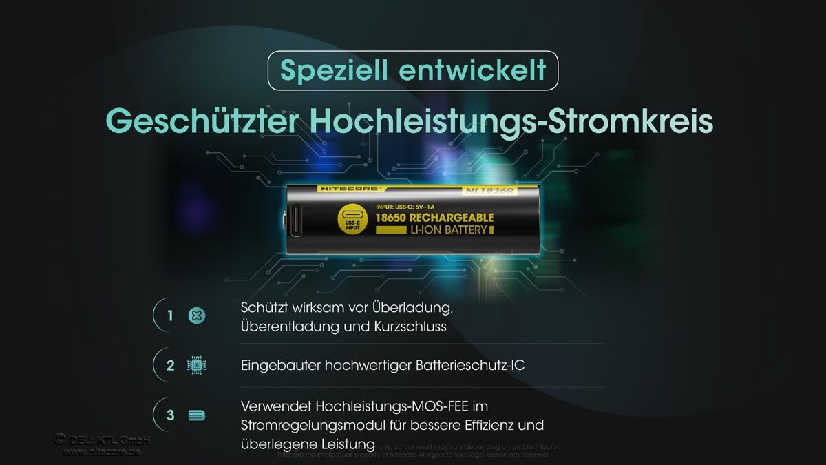 Nitecore Li-Ion Akku Typ 18650 - 3600mAh - NL1836R