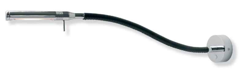 LED-Flexleuchte 07, 500mm, chrom-matt/Leder schwarz, rot/warmweiß, 10-30V DC, max. 3 W, mit Dimmer