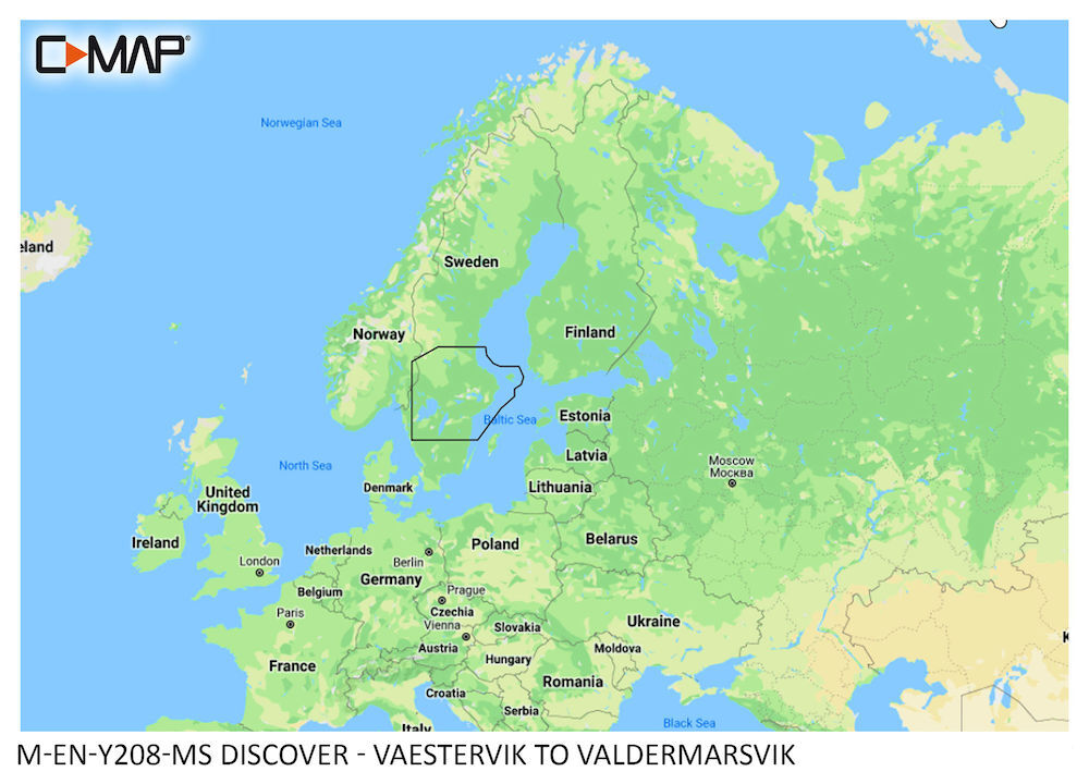 C-MAP DISCOVER:  M-EN-Y208-MS  Vaestervik to Valdermarsvik