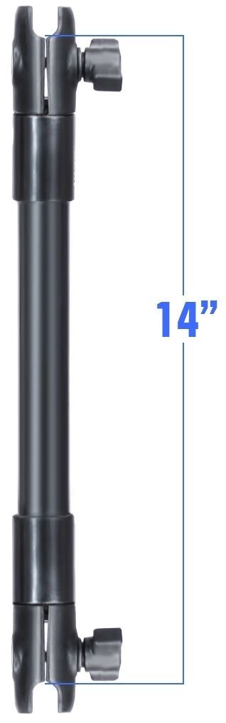 RAM Mounts Verbundstoff-Verlängerungsarm mit B-Kugel-Aufnahmen (1 Zoll) - ca. 350 mm lang