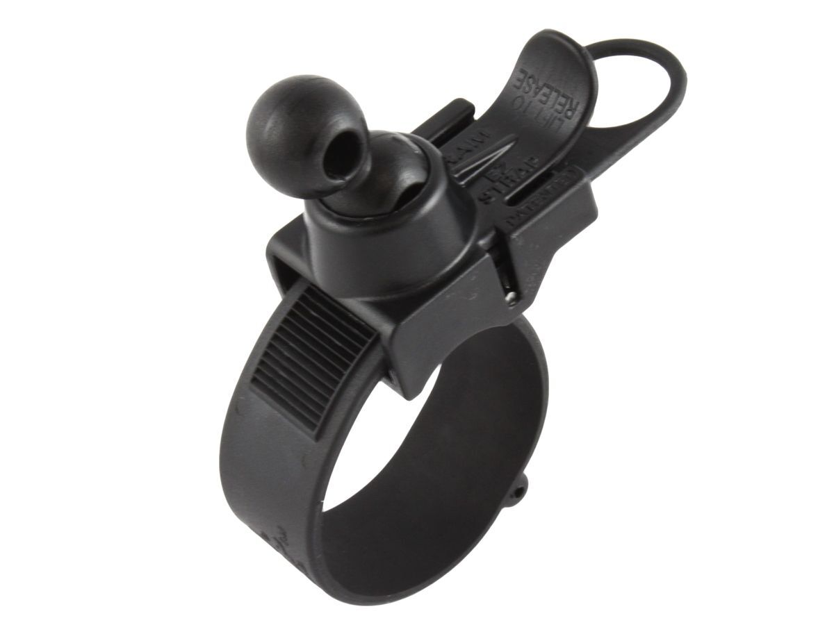 RAM Mounts EZ-Strap Lenkerbefestigung mit RAM-Kugel - Verbundstoff-Gehäuse, Gummiband, kurzer Arm, im Polybeutel