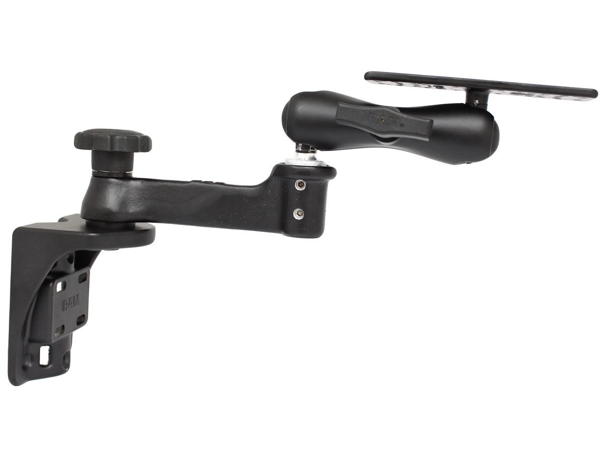 RAM Mounts Schwenkarm für vertikale Wandbefestigung - Vertikal-Basis, mittlerer Verbindungsarm, rechteckige Universal-Platte (ca. 158 x 50 mm, diverse