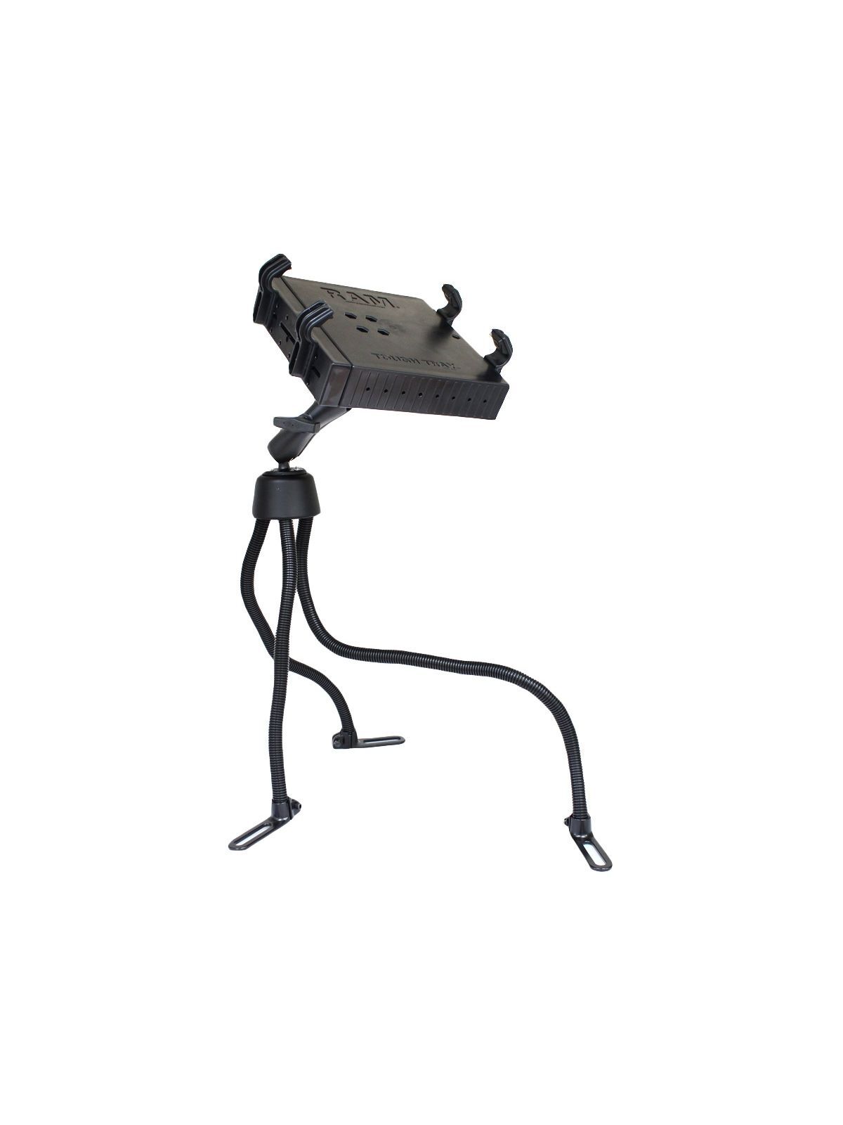 RAM Mounts Pod III Fahrzeug Sitzschienen-Befestigung für Laptops - flexible Stäbe (ca. 450 / 500 / 750 mm Länge), 2x runde Basisplatte, mittlerer Verb