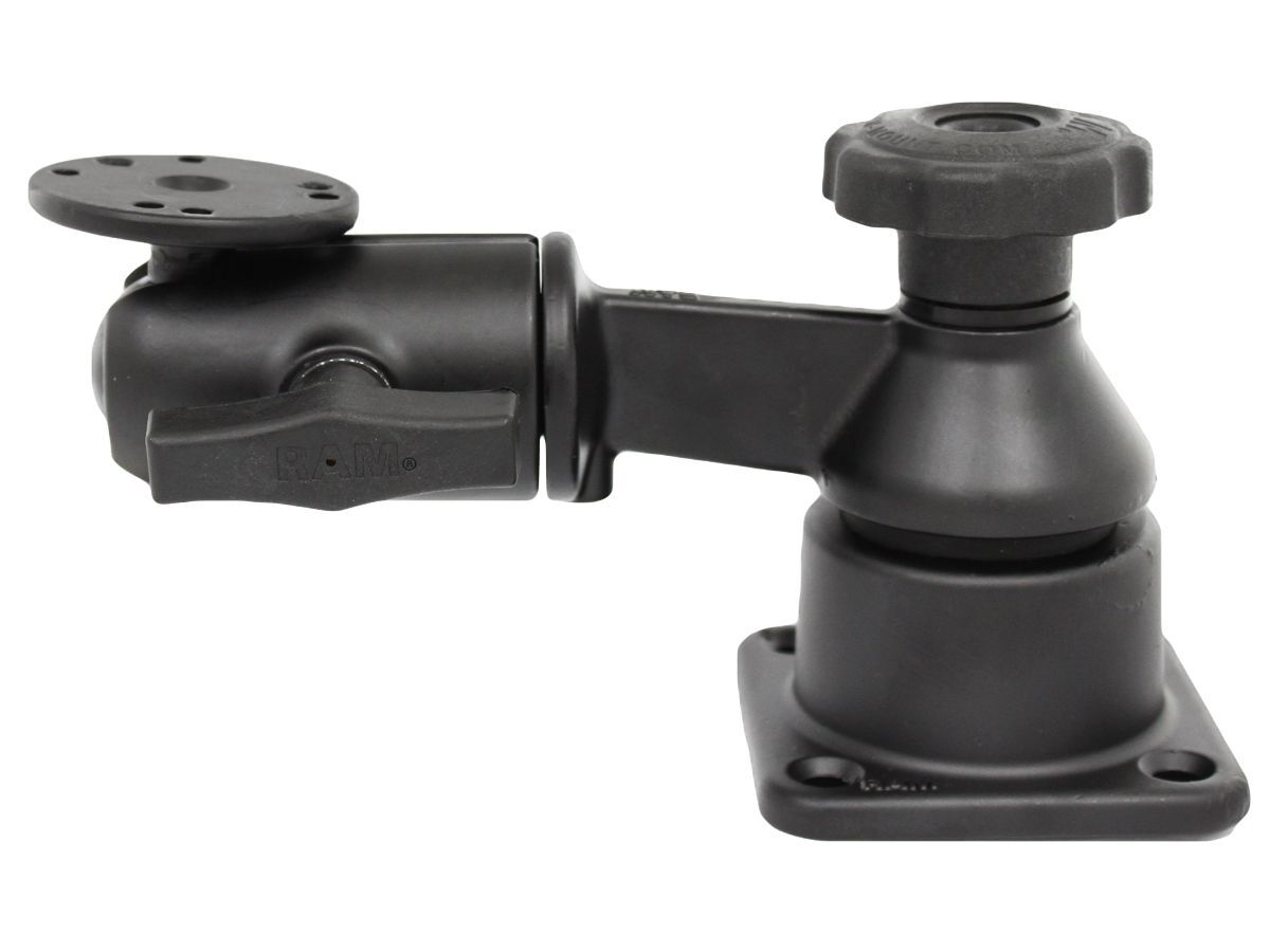 RAM Mounts Schwenkarm mit AMPS-Anbindung - Horizontal-Basis, Octagon-Verbindungsarm, runde Baisplatte, C-Kugel (1,5 Zoll), im Polybeutel