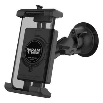 RAM Mounts Quick-Grip Pro XL Universal Saugfuss-Halterung für Smartphones - B-Kugel (1 Zoll), mittlerer Verbindungsarm, MagSafe kompatibel