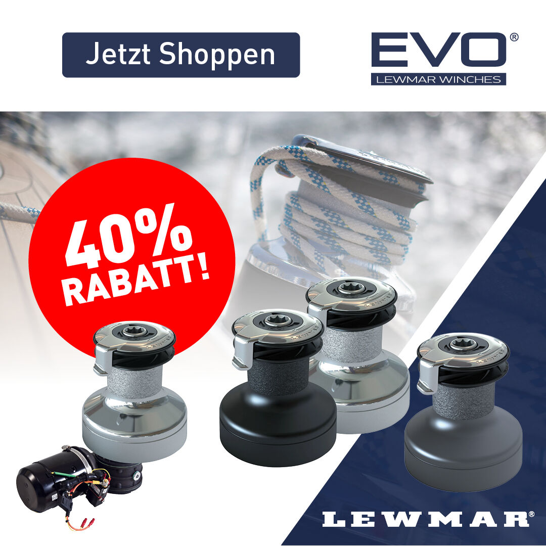 Lewmar Evo Winschen in verschiedenen Ausführungen mit 40 Prozent Rabatt im Angebot.