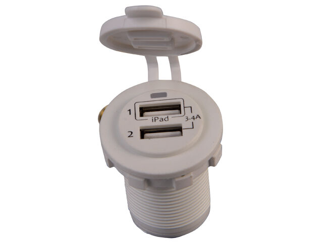 Talamex Typ:Adapter 2xUSB 3.4A Flushmount weiß