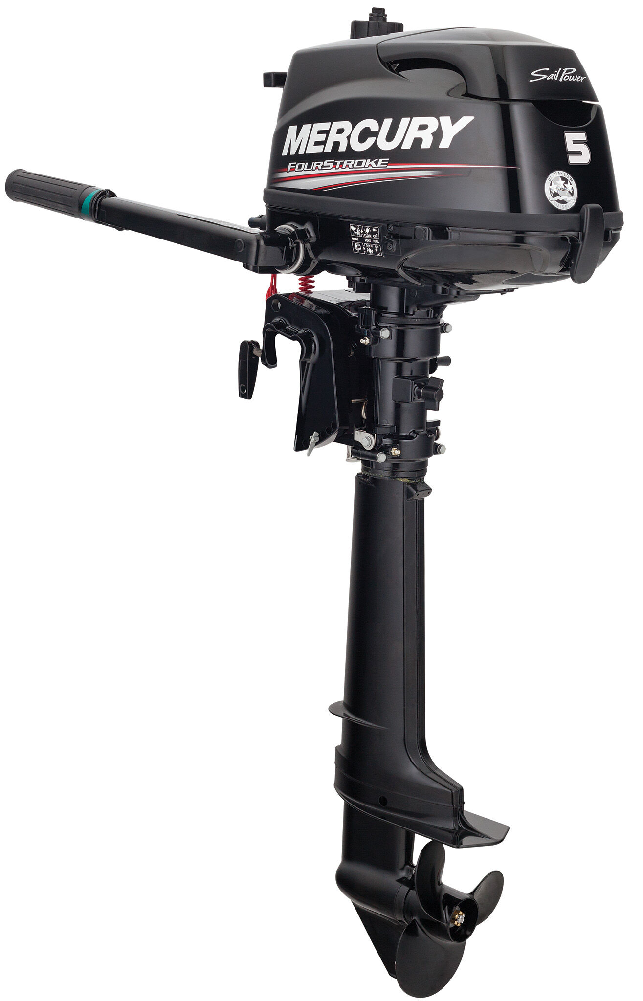 5HP-FourStroke_Sailpower_3qtr_Port-Aft Mercury Außenborder 5,0 PS FourStroke SailPower