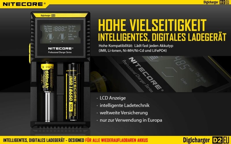 Nitecore Digicharger D2EU- EU-Version