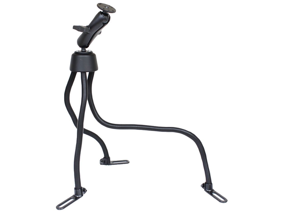 RAM Mounts Pod III Fahrzeug Sitzschienen-Befestigung mit AMPS-Anbindung - flexible Stäbe (ca. 450 / 500 / 750 mm Länge), 2x runde Basisplatte, mittler
