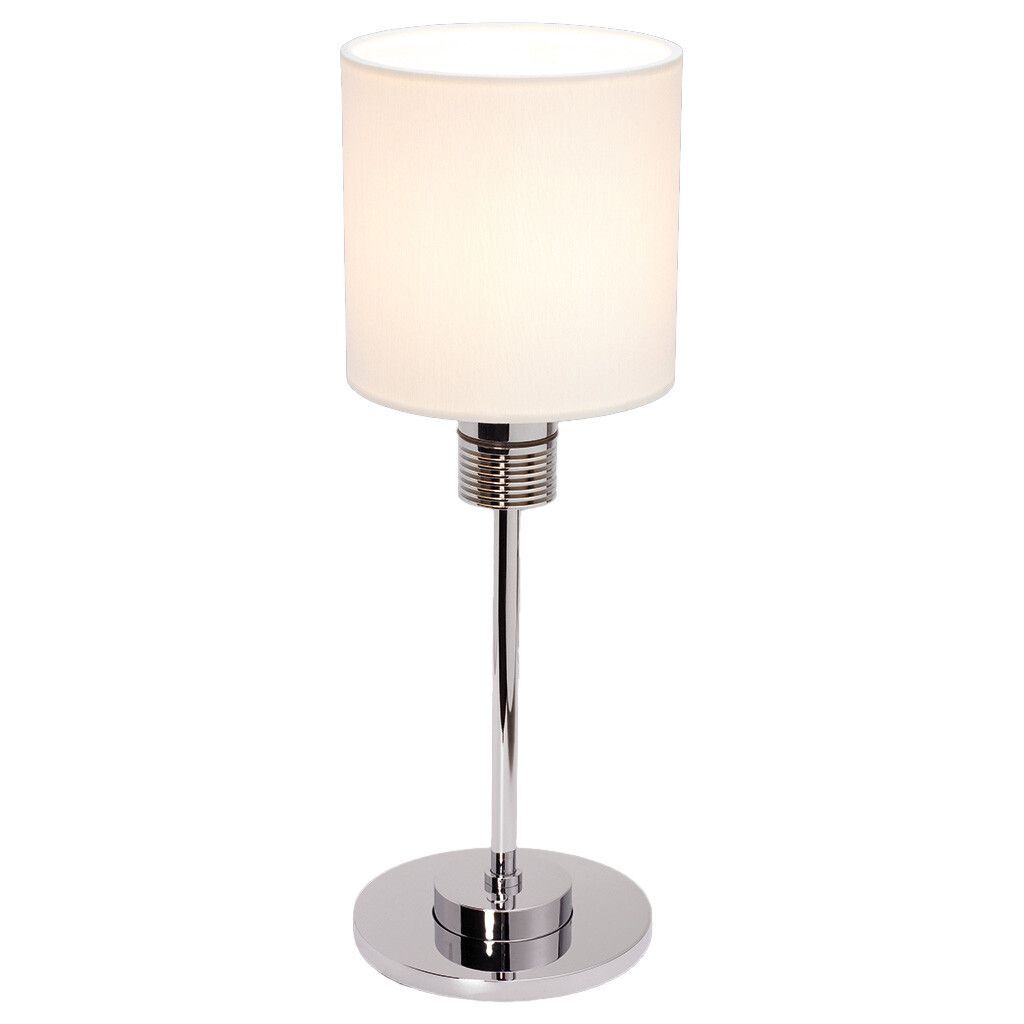 LED-Tischleuchte NOVA table HV, chrom-glanz, warmweiß, Schirm rund weiß, 230VAC, max. 6W, mit Dimmer