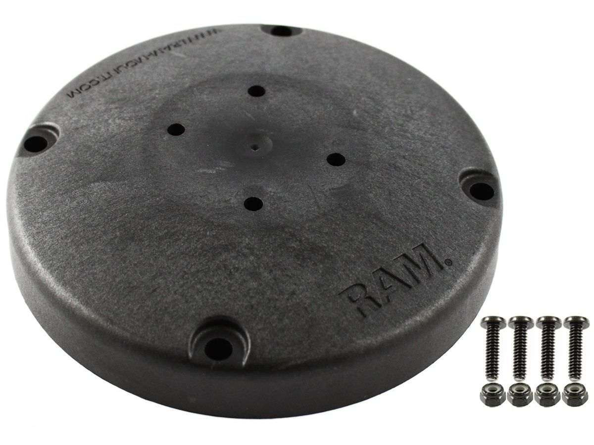 RAM Mounts Verbundstoff-Standfuss mit AMPS-Aufnahme - ca. 150 mm Durchmesser, Schrauben-Set, im Polybeutel