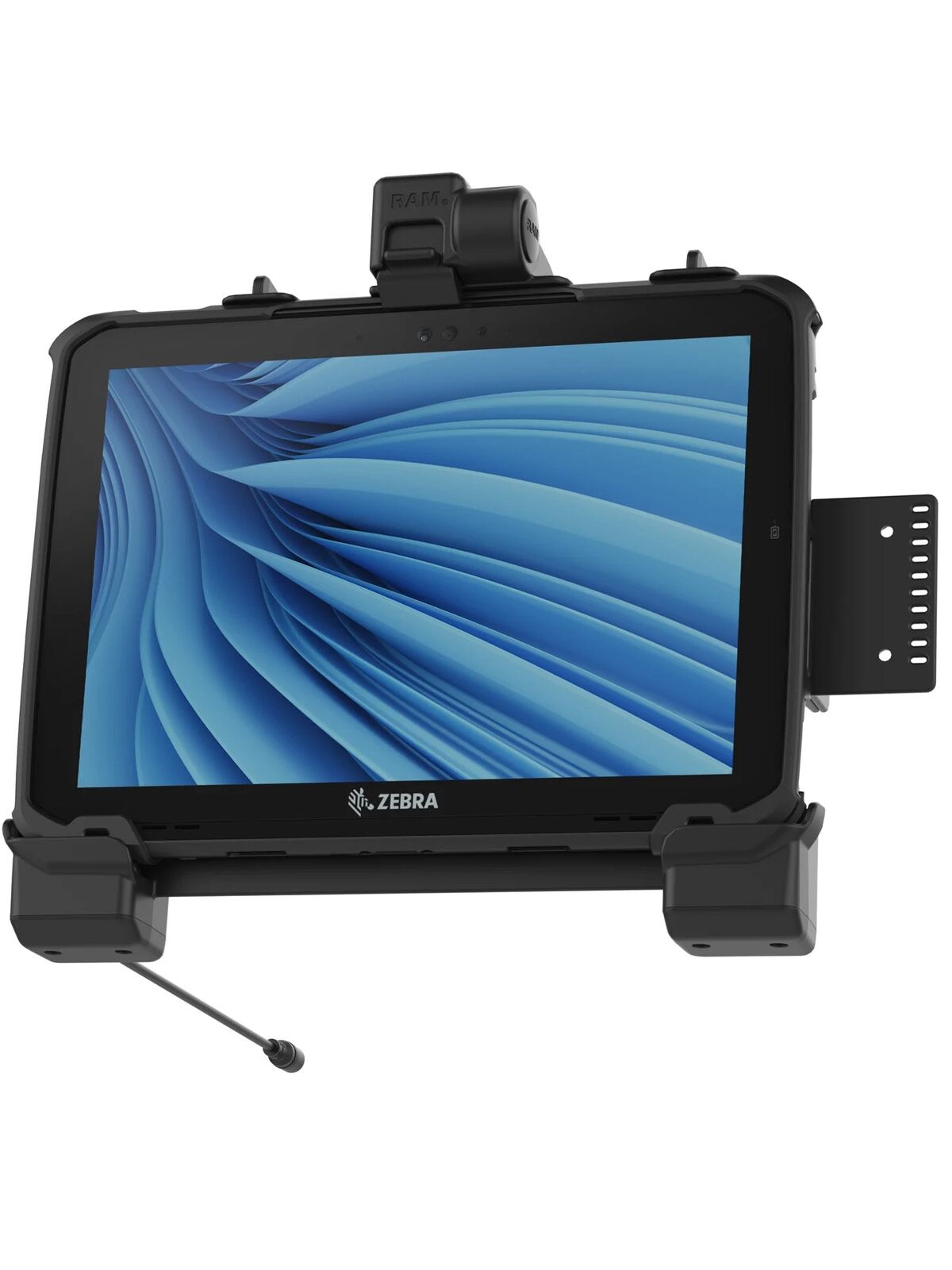 RAM Mounts Form-Fit Halteschale (Schnappverschluss) für Zebra ET80 & ET85 2-In-1 Tablets - mit & ohne Rugged Boot und Tastatur - 5.5mm DC-Anschluss