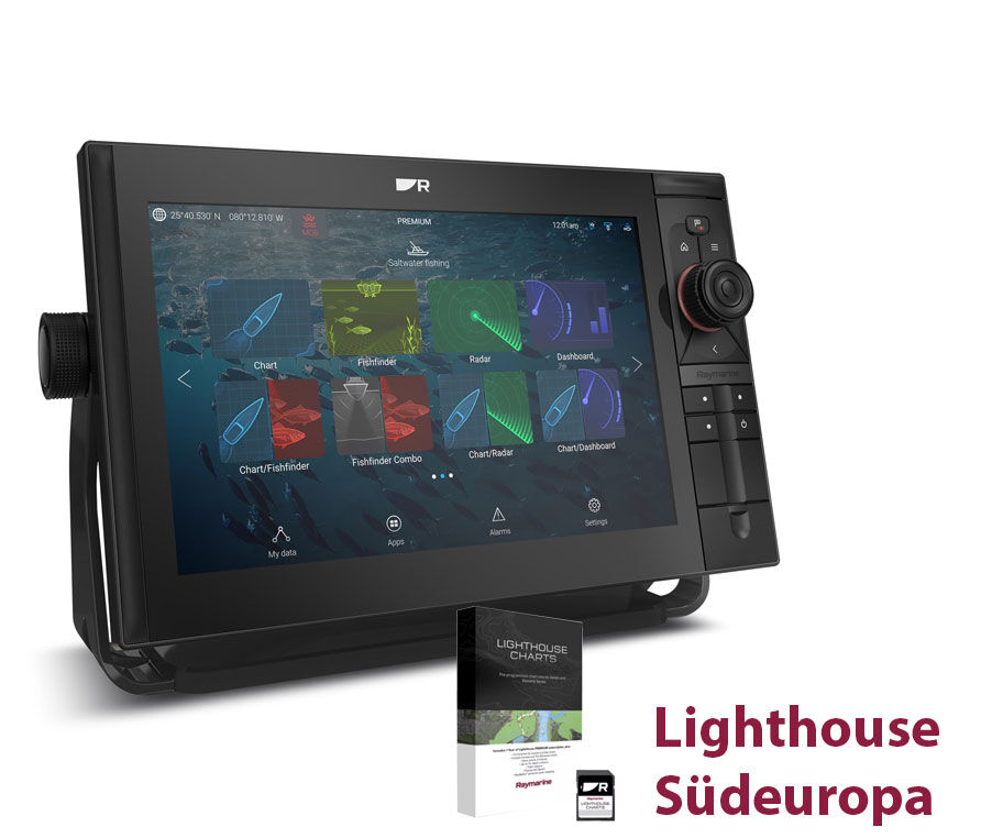 Raymarine Axiom2 Pro 12" RVM GPS MFD mit RealVision mit Südeuropa Lighthouse Seekarte