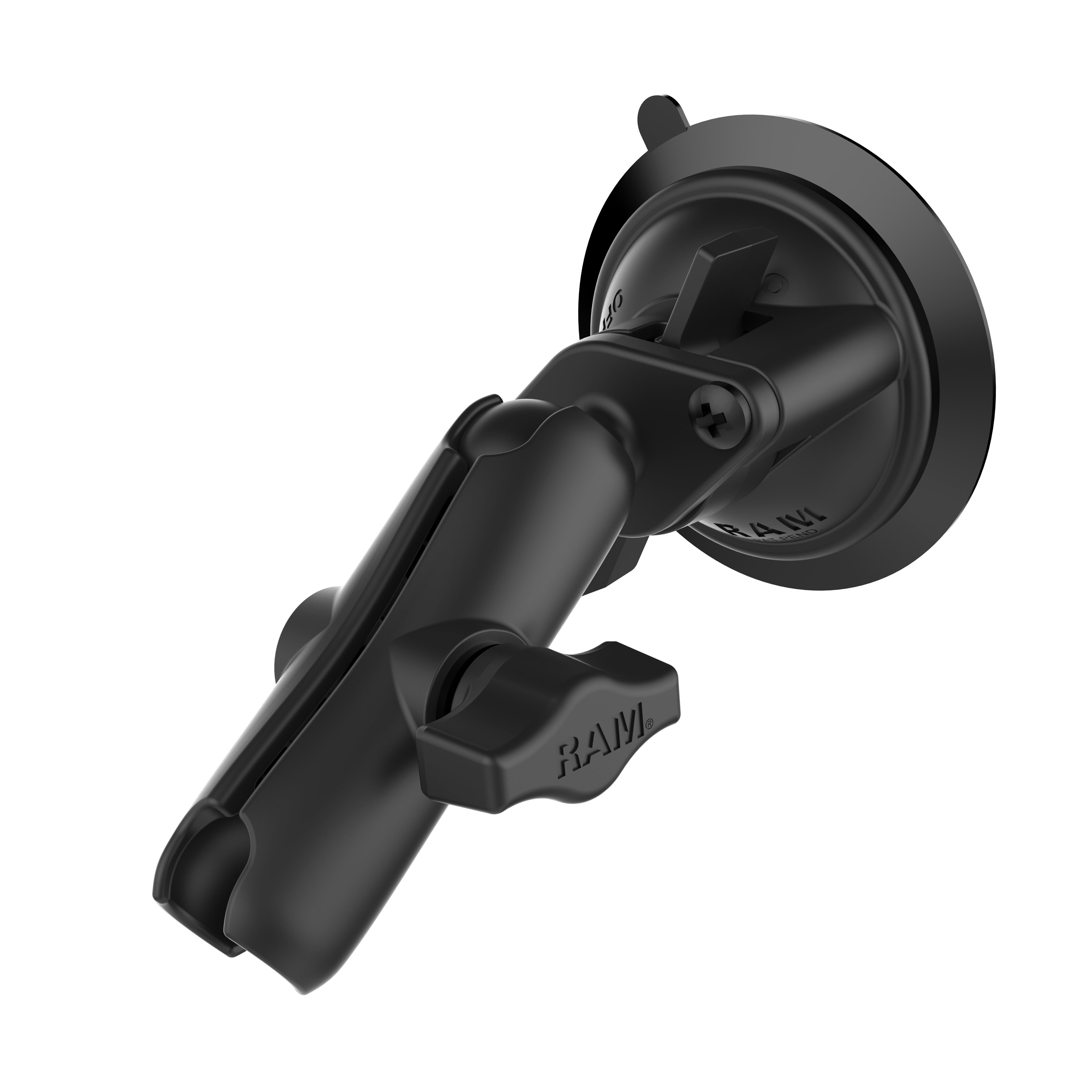 RAM Mounts Saugfuss-Set - mittlerer Verbindungsarm, Diamond-Basisplatte (Trapez), B-Kugel (1 Zoll), im Polybeutel