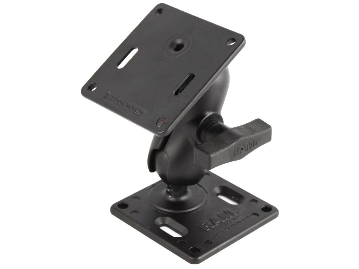 RAM Mounts Aufbau-Set - 2x VESA-Platte (75x75 mm Lochraster), kurzer Verbindungsarm, C-Kugel (1,5 Zoll), im Polybeutel