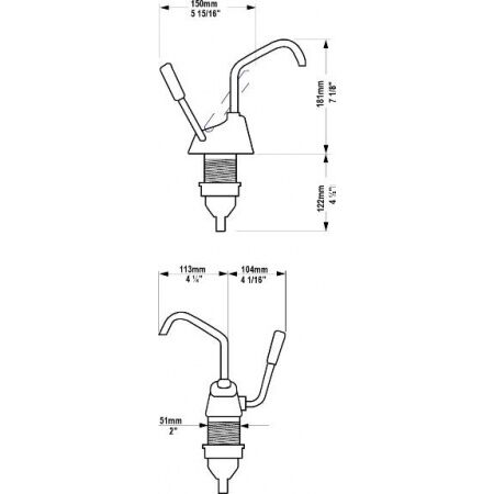 whgp0418_2 Whale Hebelarm Pumpe Flipper MK4 Abmessungen