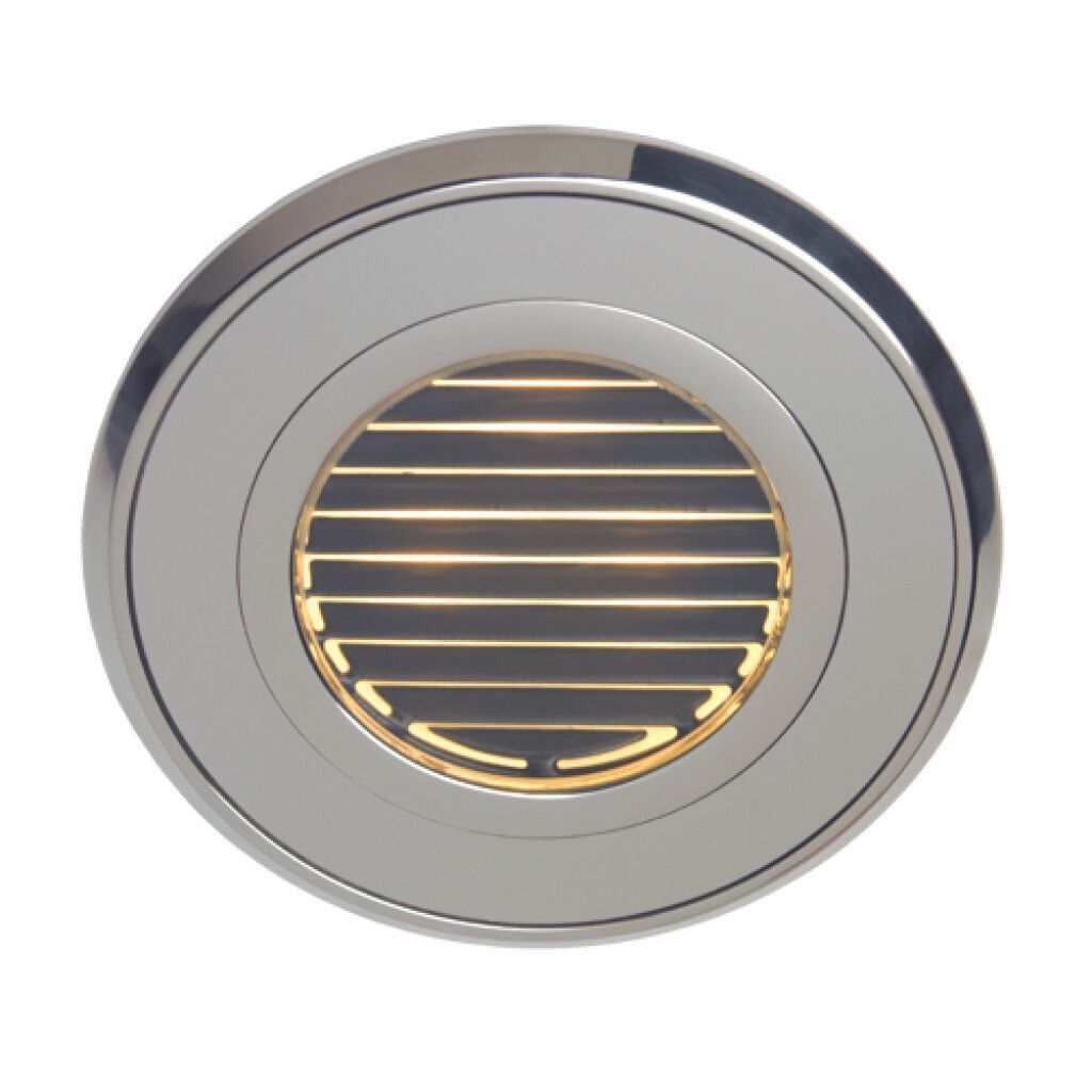 LED-Einbauleuchte EB33-3 Master Lamelle,V4A(AISI316L) poliert,10-30V DC,max.3W, IP67, Ø85mm, blau/ww