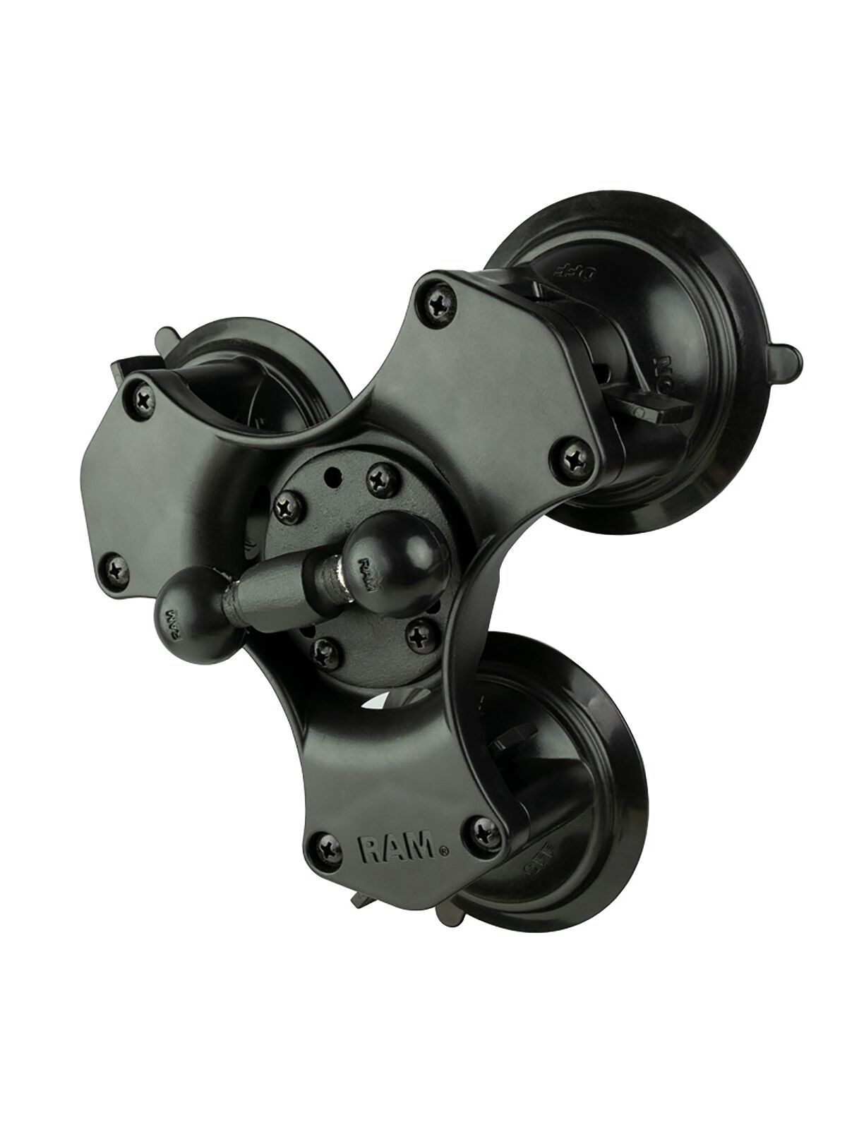 RAM Mounts Triple-Saugfuss mit Doppelkugel-Adapterplatte - B-Kugel (1 Zoll)