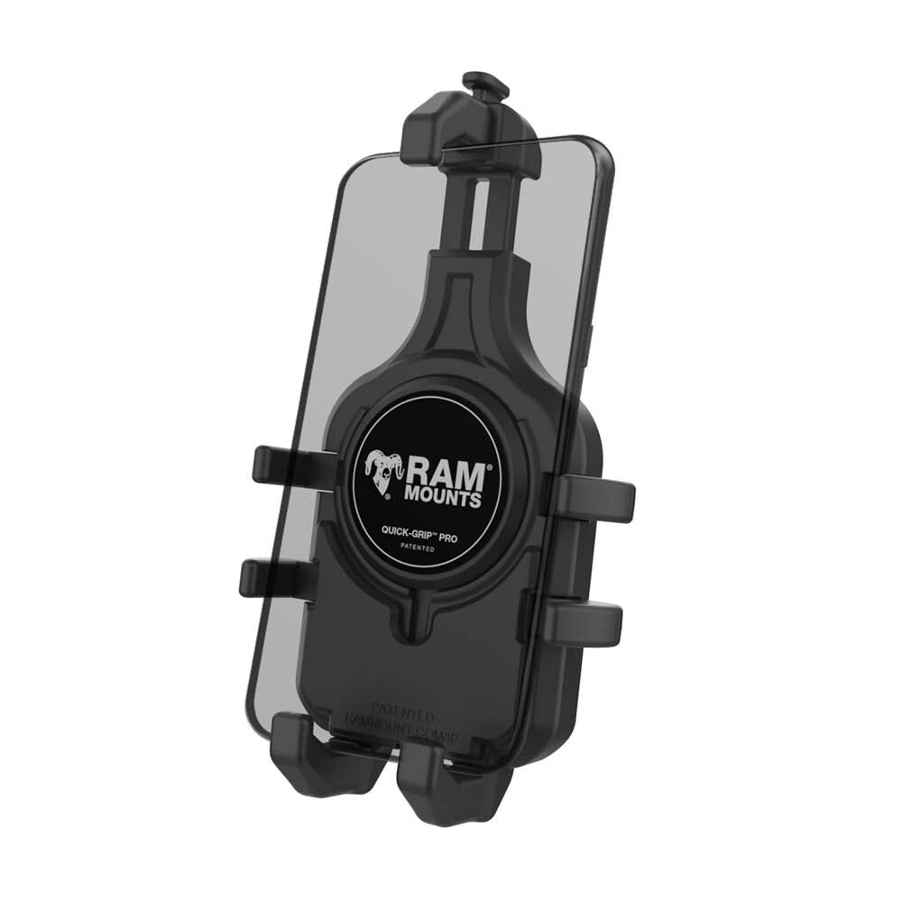 RAM Mounts Quick-Grip Pro Universalhalterung für Smartphones - Bis 95,25 mm Breite - Mag-Safe Kompatible - 2-Loch AMPS - Schrauben-Set