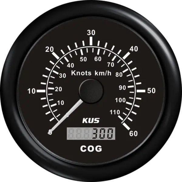 KUS Anzeige GPS Geschwindigkeit 0-60 Knoten D=85mm 12/24V