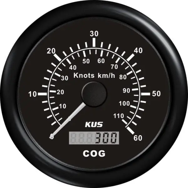 KUS Anzeige GPS Geschwindigkeit 0-60 Knoten D=85mm 12/24V KUS Anzeige GPS Geschwindigkeit 0-60 Knoten D=85mm 12/24V