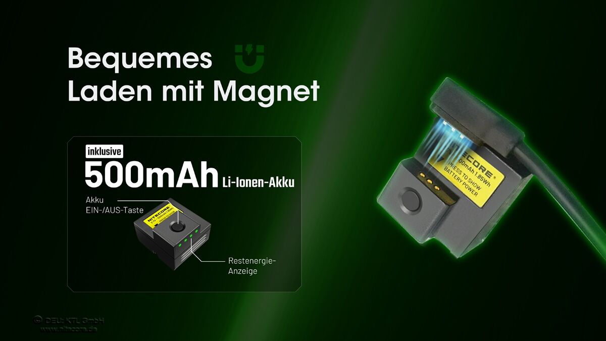 Nitecore Waffenleuchte NPL25 mit grünem Laser