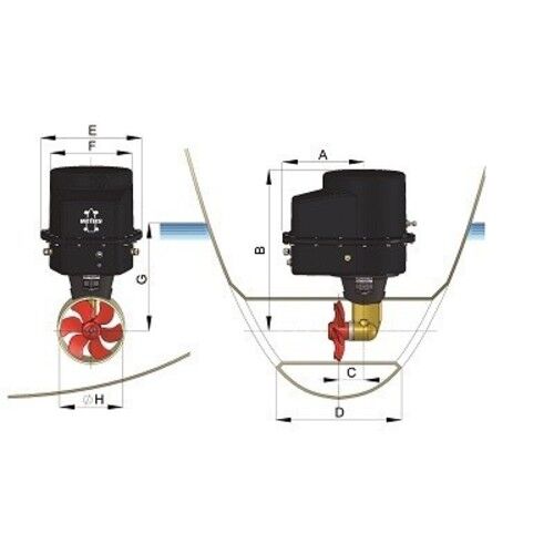 Vetus elektr. Bugschraube, 450N/45kgf, 12V\n\n