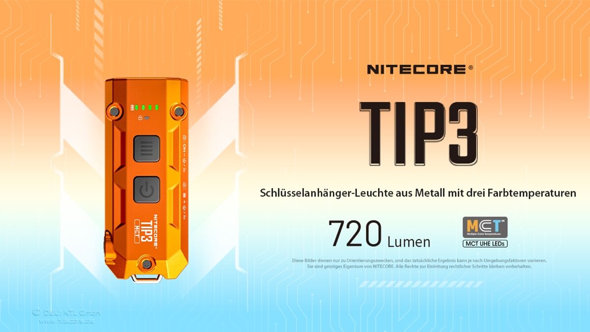Nitecore TIP3 - 720 Lumen, MCT, schwarz