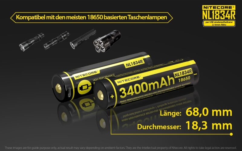 Nitecore Li-Ion Akku Typ 18650 - 3400mAh - NL1834R