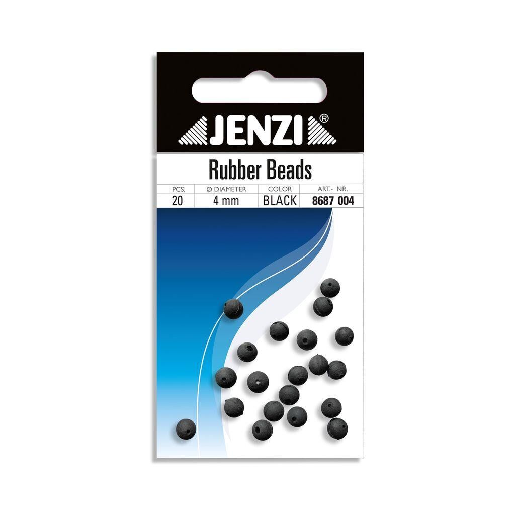 Jenzi Gummi-Perlen schwarz 4 mm