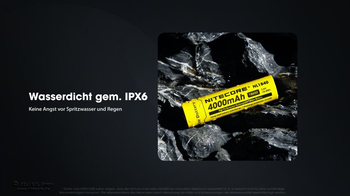 Nitecore Li-Ion Akku 18650, 4000mAh - NL1840