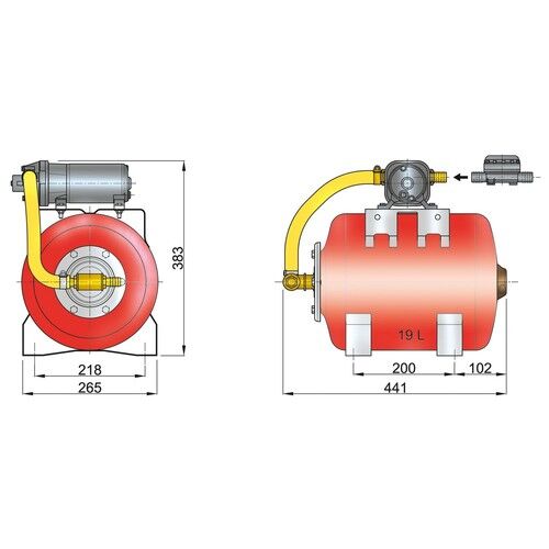 Vetus Wasserdrucksystem 12V/19l