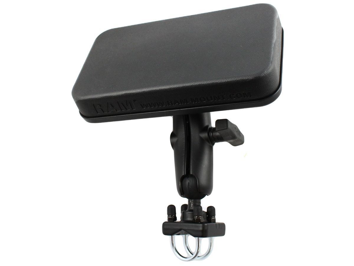 RAM Mounts Rückenstütze für ATVs - Doppel-Rohrschelle, mittlerer Verbindungsarm, Rückenpolster, C-Kugel (1,5 Zoll), im Polybeutel