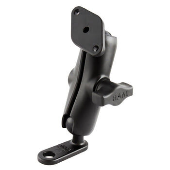 RAM Mounts Motorrad-Set - B-Kugel (1 Zoll) - 1x Diamond (Trapez) Basisplatte (AMPS) - Mittlerer Verbindungsarm (ca. 94,74 mm) - 1x Basisbefestigung (11 mm Bohrung)