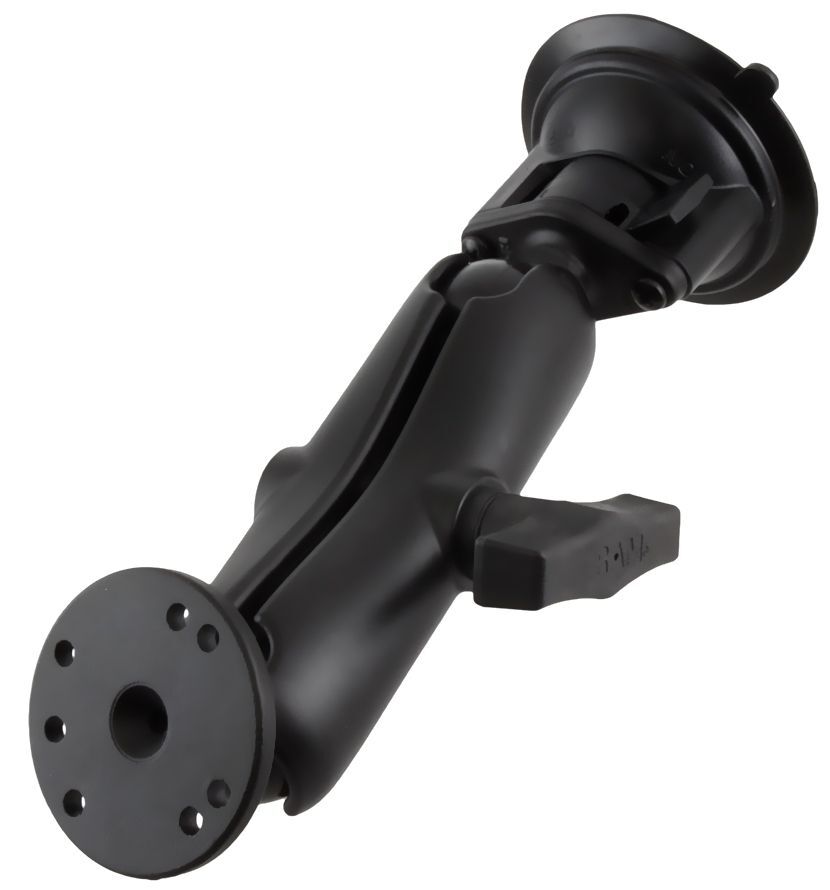 RAM Mounts Saugfuss-Set mit AMPS-Anbindung - mittlerer Verbindungsarm, Diamond (Trapez)- u. runde Basisplatte, C-Kugel (1,5 Zoll), im Polybeutel
