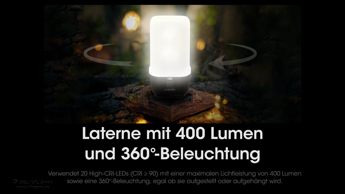 Nitecore LR70 - 3000 Lumen Taschenlampe, Powerbank, Laterne