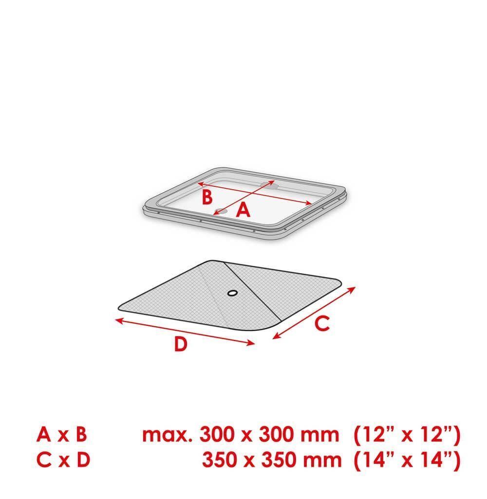 Waterline Verdunkelung für Luken mit Moskitonetz 350x350mm