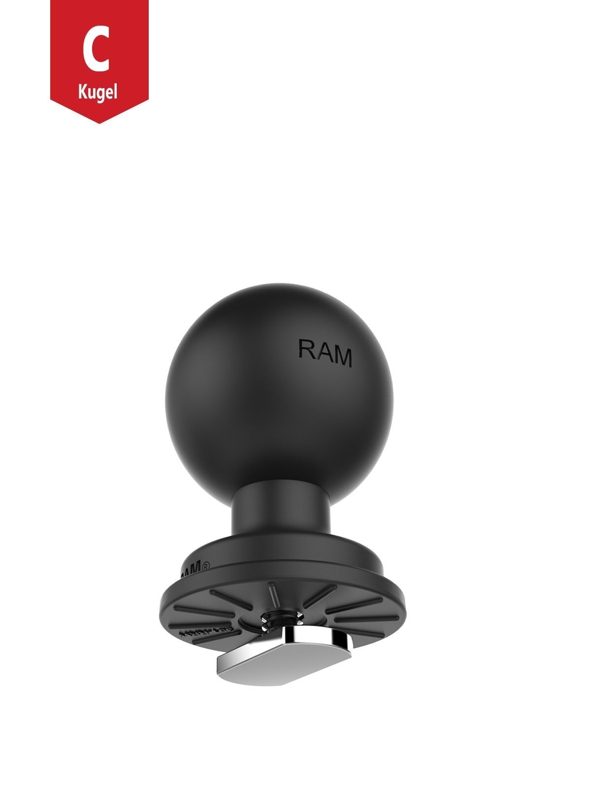 RAM Mounts Verbundstoff-Kugel mit T-Slot für Tough-Track Schienen - C-Kugel (1,5 Zoll), im Polybeutel