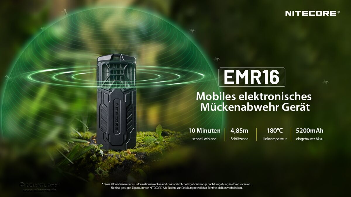 Nitecore EMR16 - Mückenabwehr, integrierter Akku