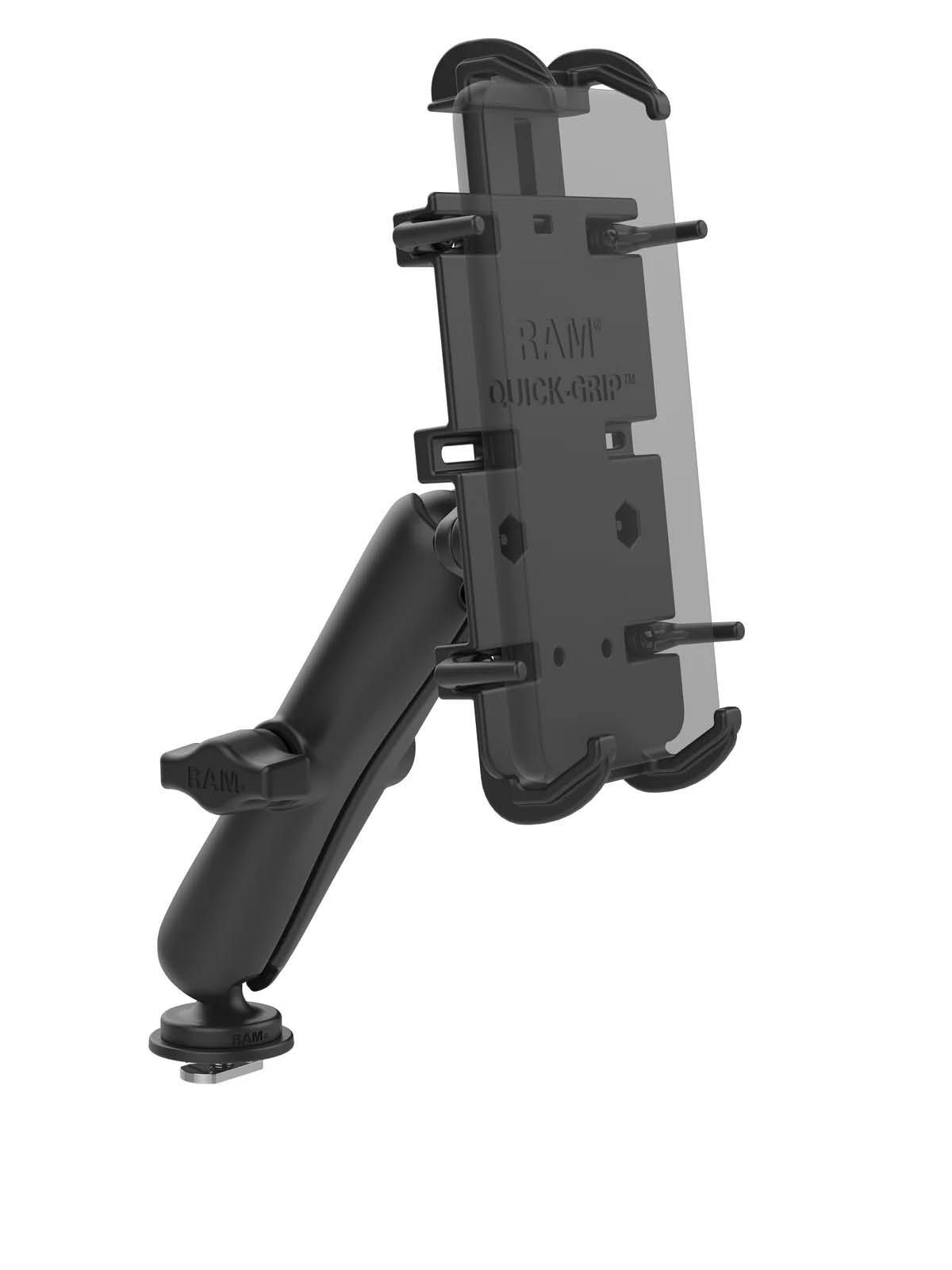 RAM Mounts Set mit Quick-Grip™ XL Universal Halteschale für große Smartphones - B-Kugel (1 Zoll, Track-Ball, langer Verbindungsarm