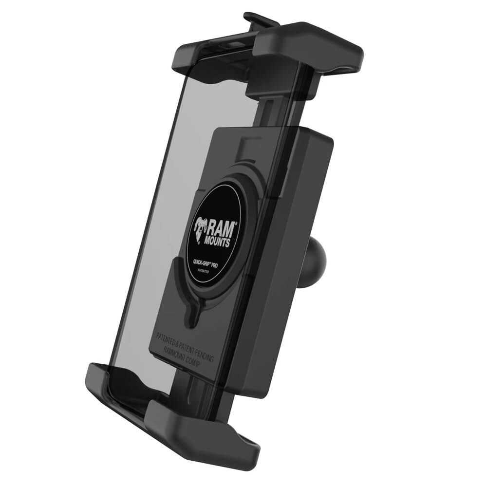 RAM Mounts Quick-Grip Pro XL Universalhalterung für Smartphones - Bis 88,9 mm Breite - Mag-Safe Kompatible - Inklusive Trapez-Basiskugel (B-Kugel - 1 Zoll) - Schrauben-Set